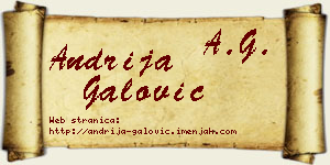 Andrija Galović vizit kartica